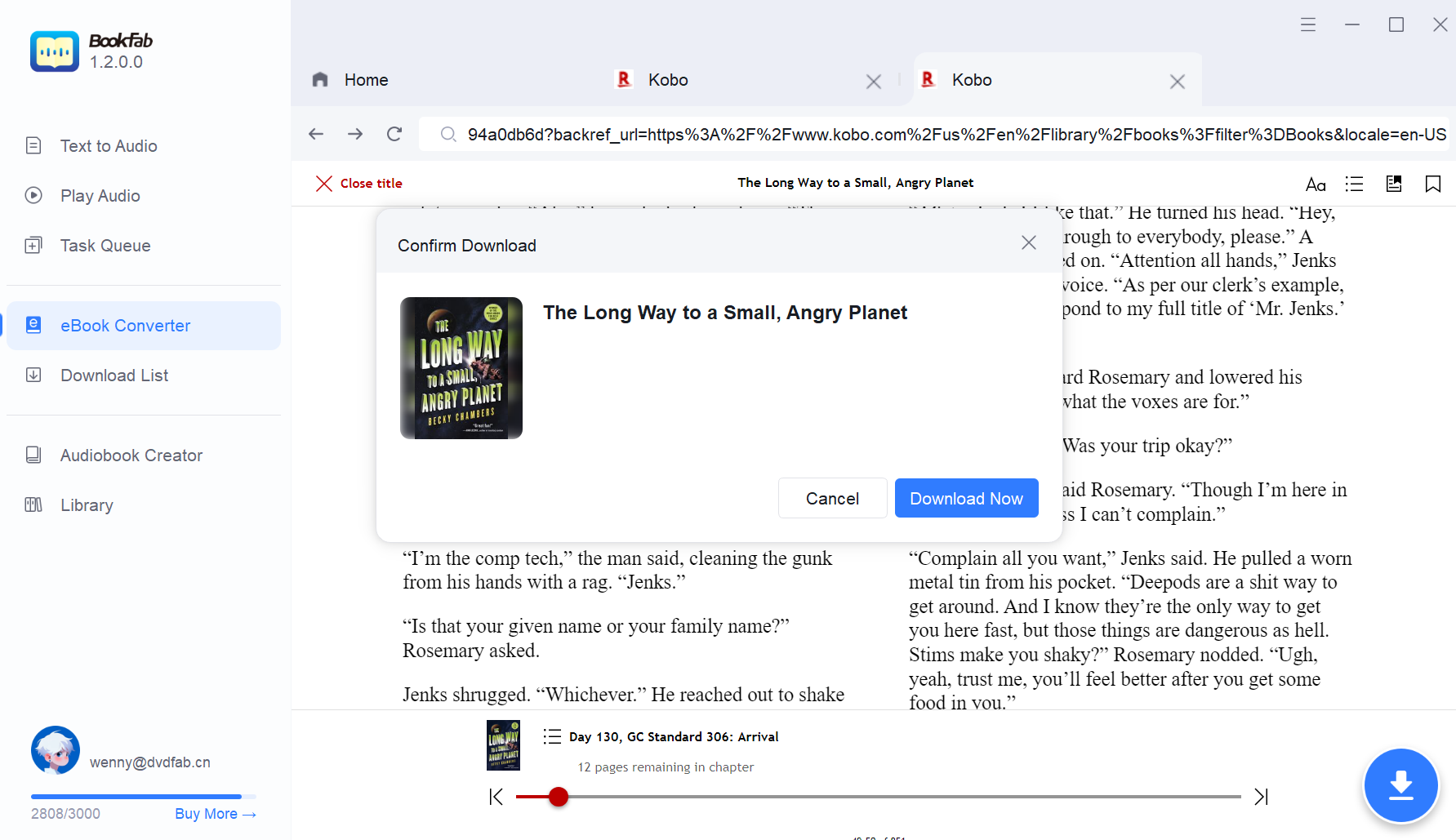 select your kobo ebook