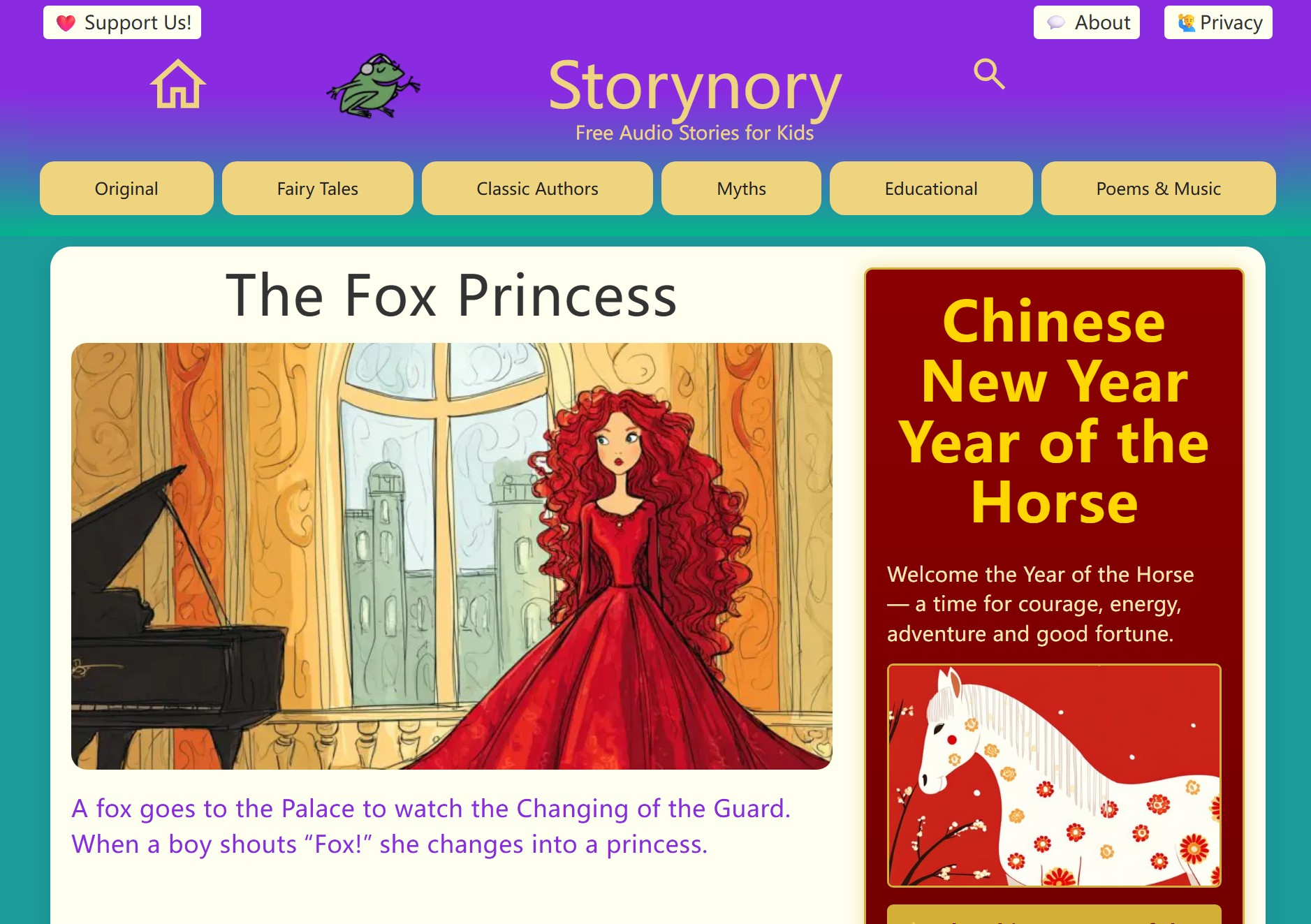free online audiobooks site: storynory