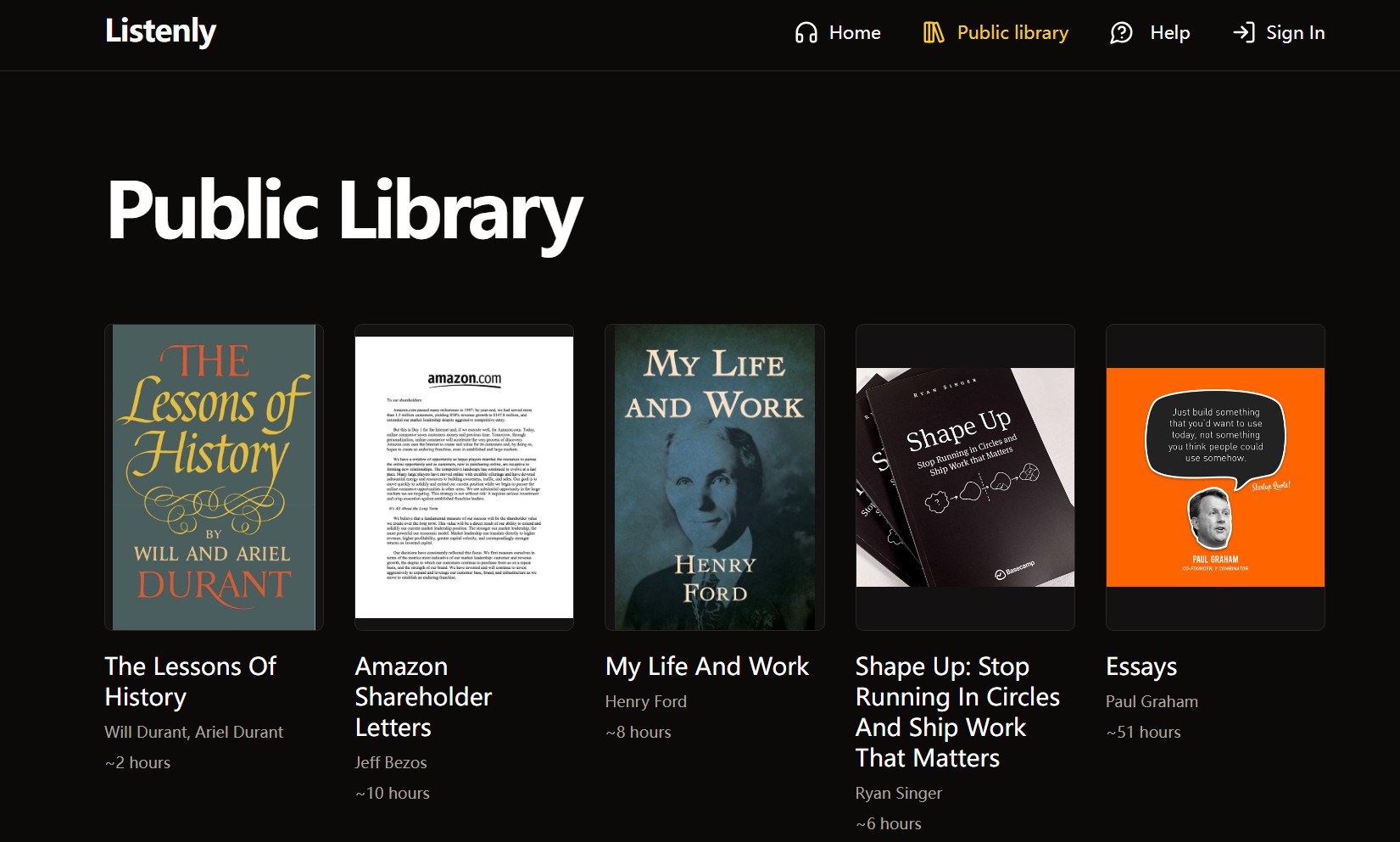 how to listen to audiobooks for free: Listenly Public Library