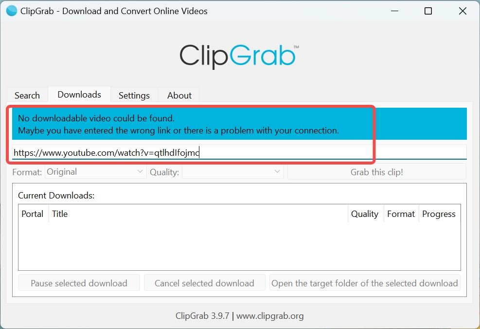 clipgrab review: clipgrab not working