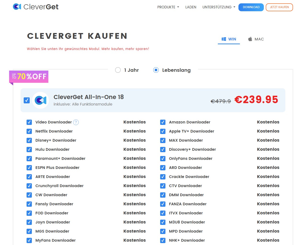 Ist Cleverget Video Downloader kostenlos zu benutzen?