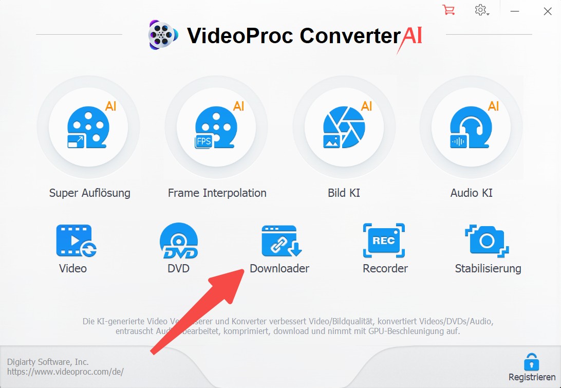 Download-Schritte mit VideoProc Converter