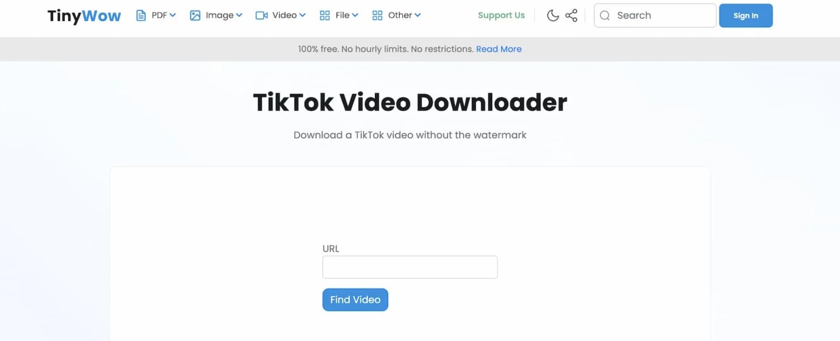 Mit TinyWow: TikTok-Videos ohne Wasserzeichen auf PC online downloaden