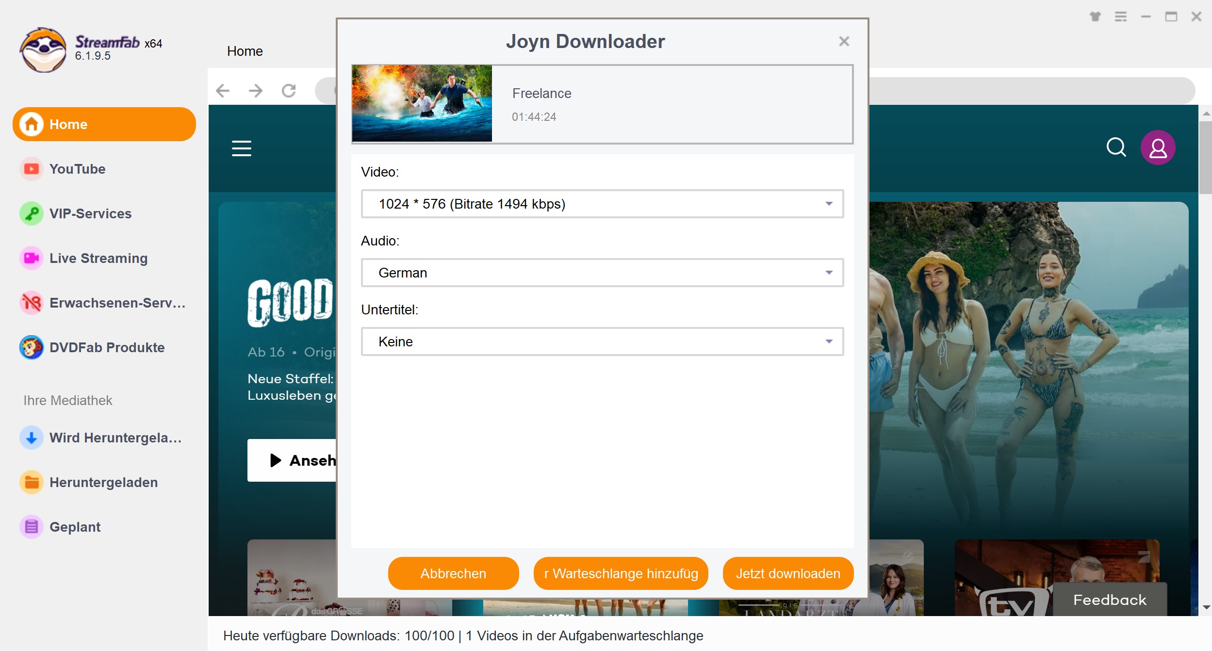 Spezifische Schritte zum Herunterladen von Joyn ProSieben Videos mit dem StreamFab Joyn Downloader