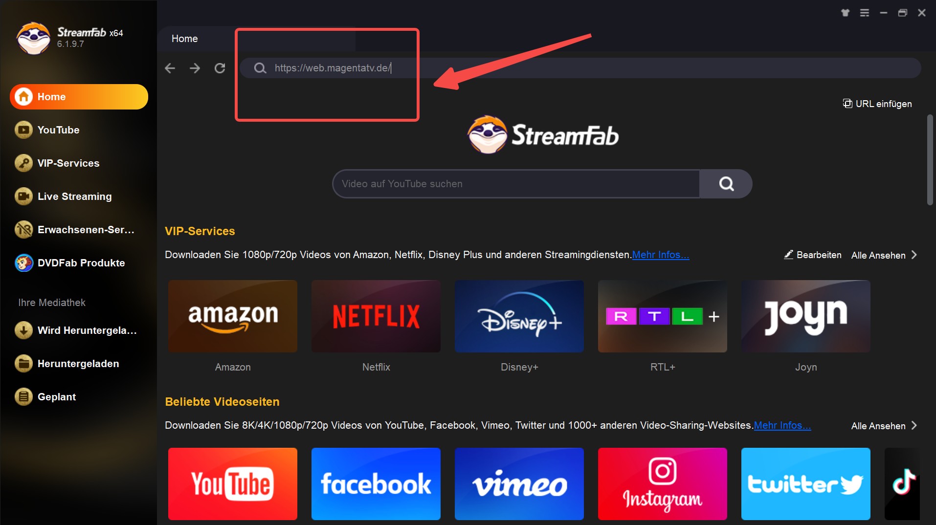 Magenta TV Video Download mit StreamFab DRM MPD Downloader