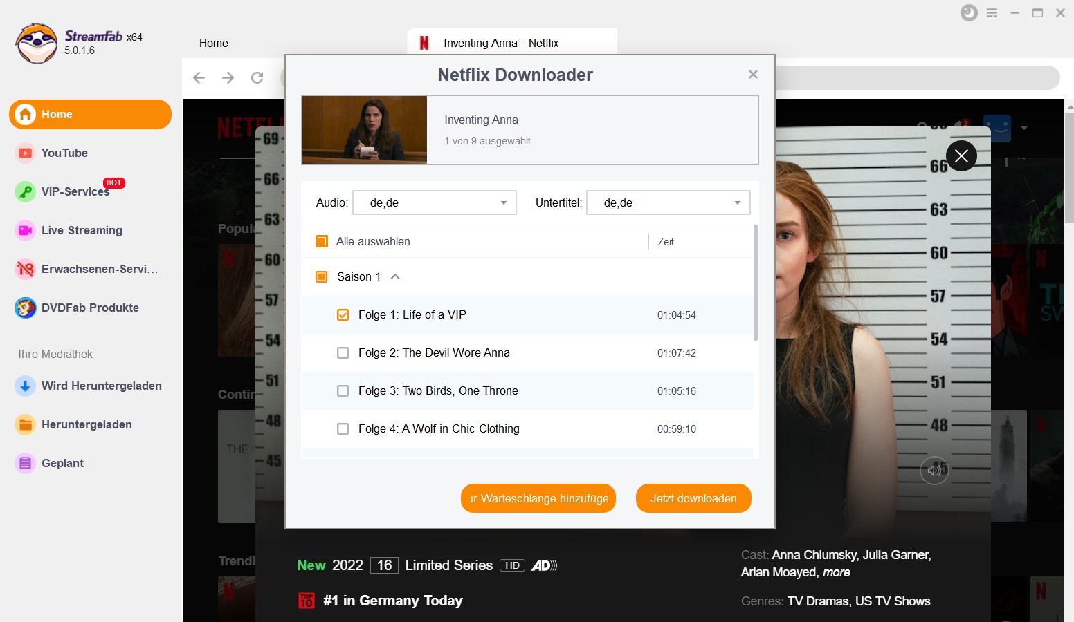 Netflix Filme Downloaden mit wenigen Klicks beim StreamFab Netflix Downloader