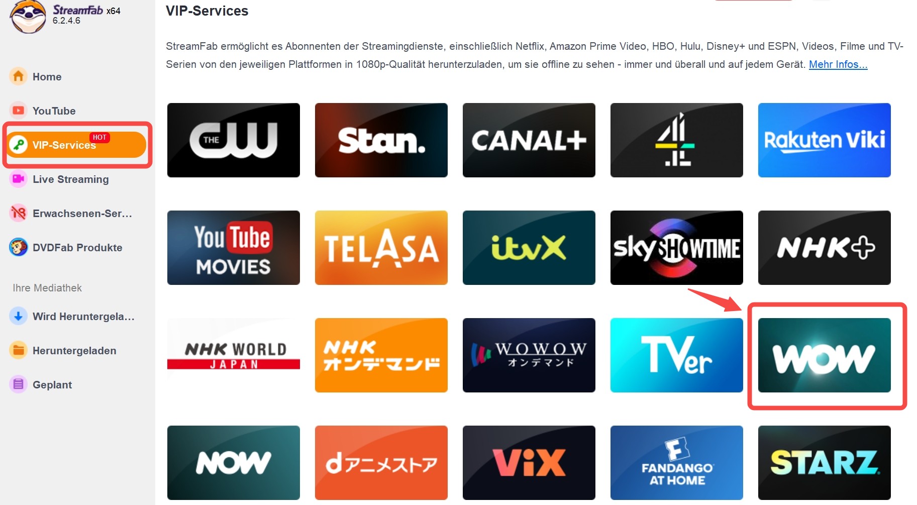 Schritt-für-Schritt-Anleitung zur Nutzung von StreamFab WOW Downloader