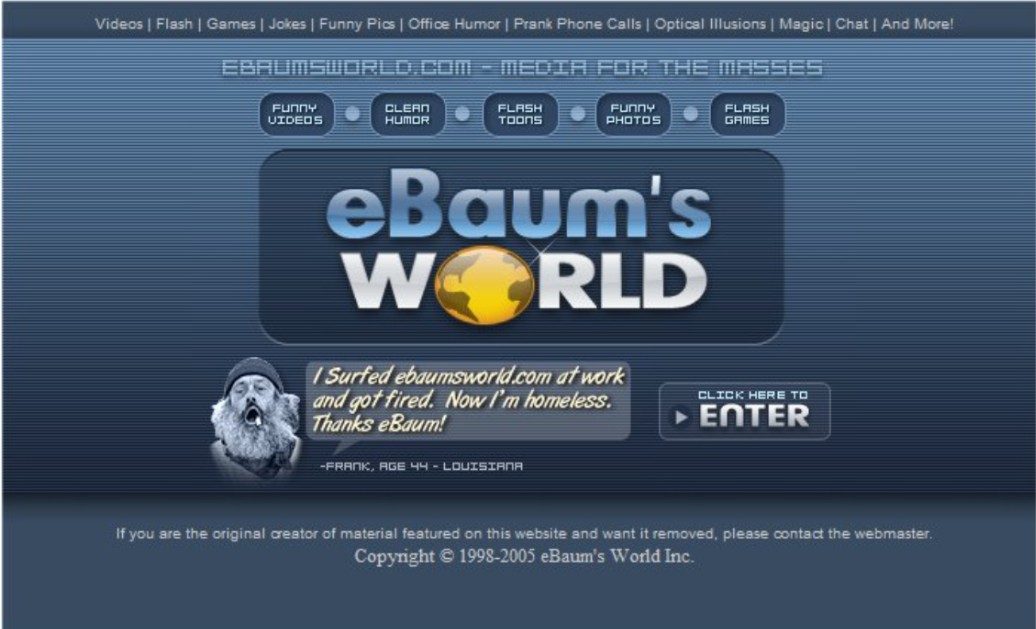 Funny Video Sites: eBaum's World