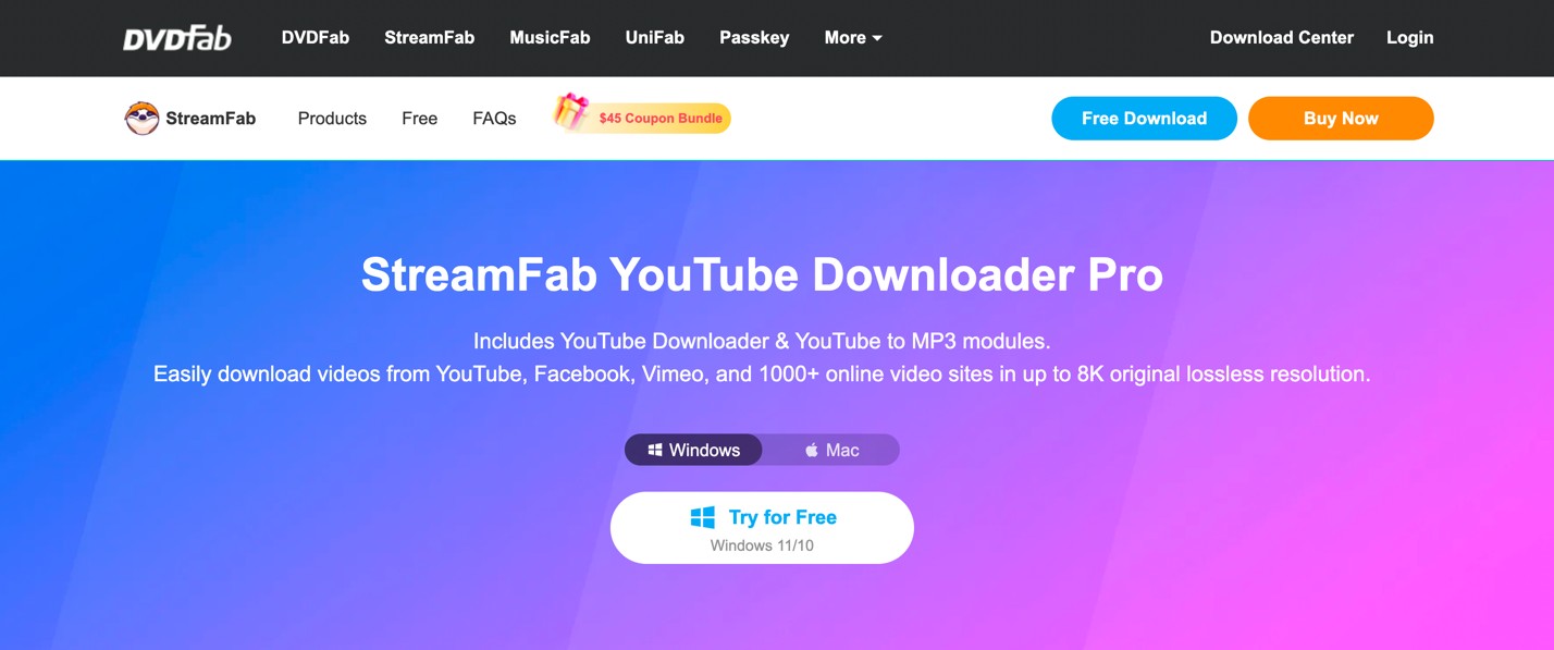 How to Download YouTube Videos in 4K Quality on PC and Mobile: step 1 of streamfab