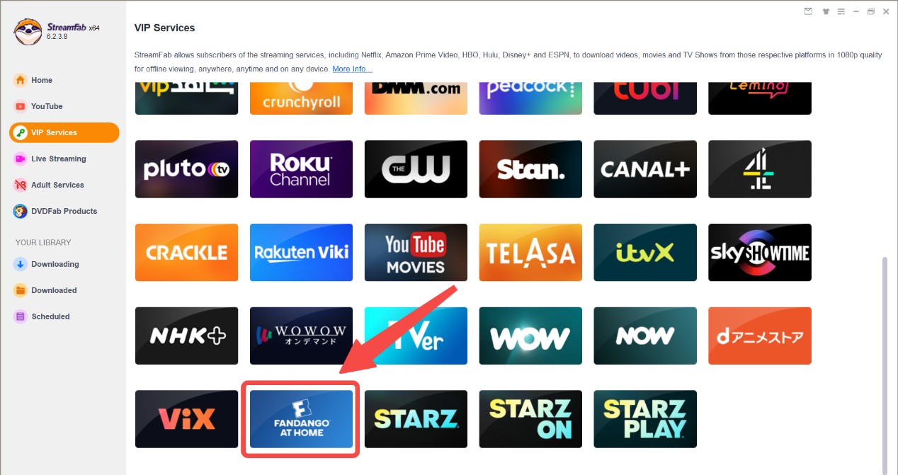 convert VUDU to MP4 using StreamFab Step 2