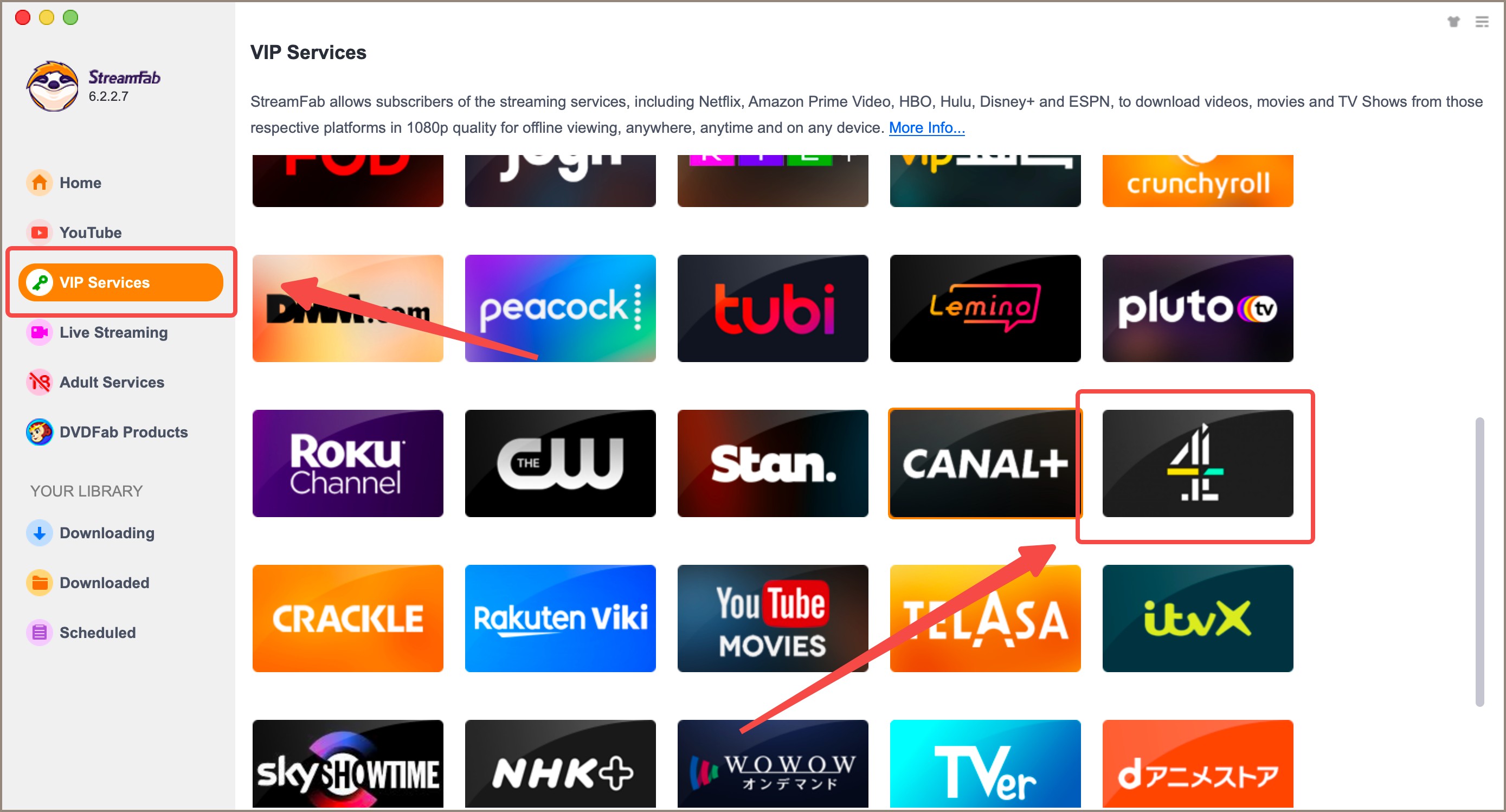 how can you watch channel 4 offline: step 2 of streamfab