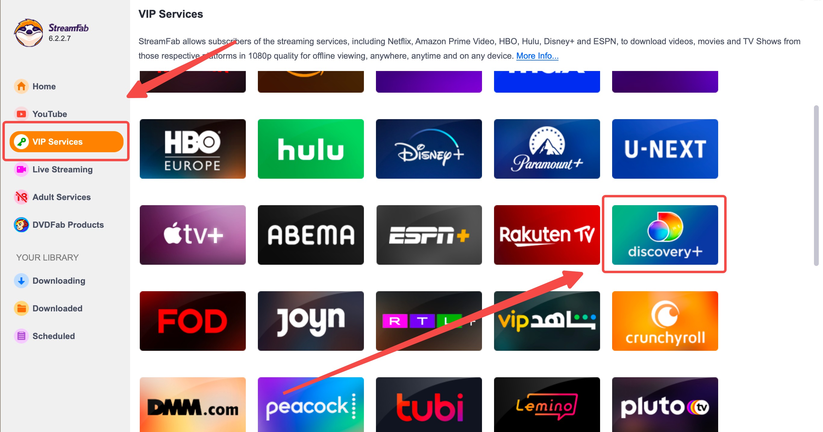 How Can You Watch Discovery Plus Offline: step 2 of streamfab