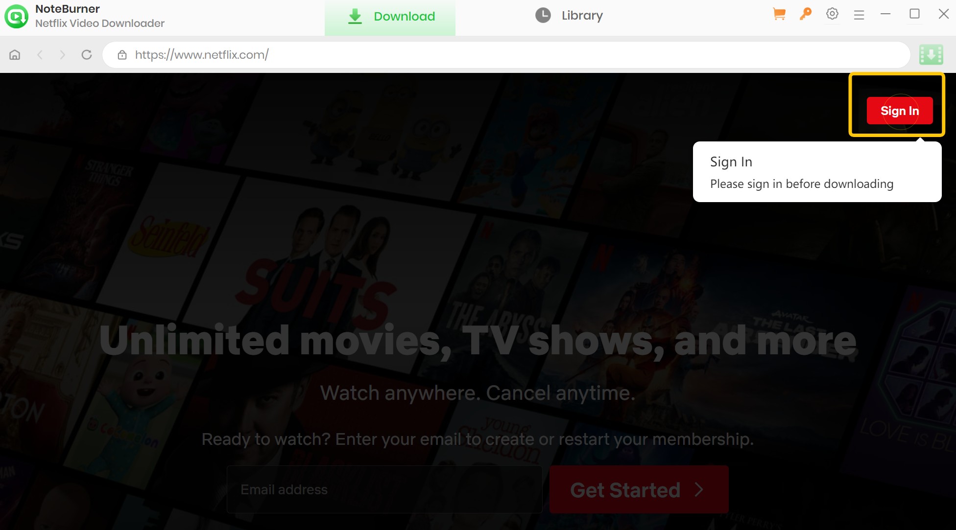 Noteburner Netflix Video Downloader