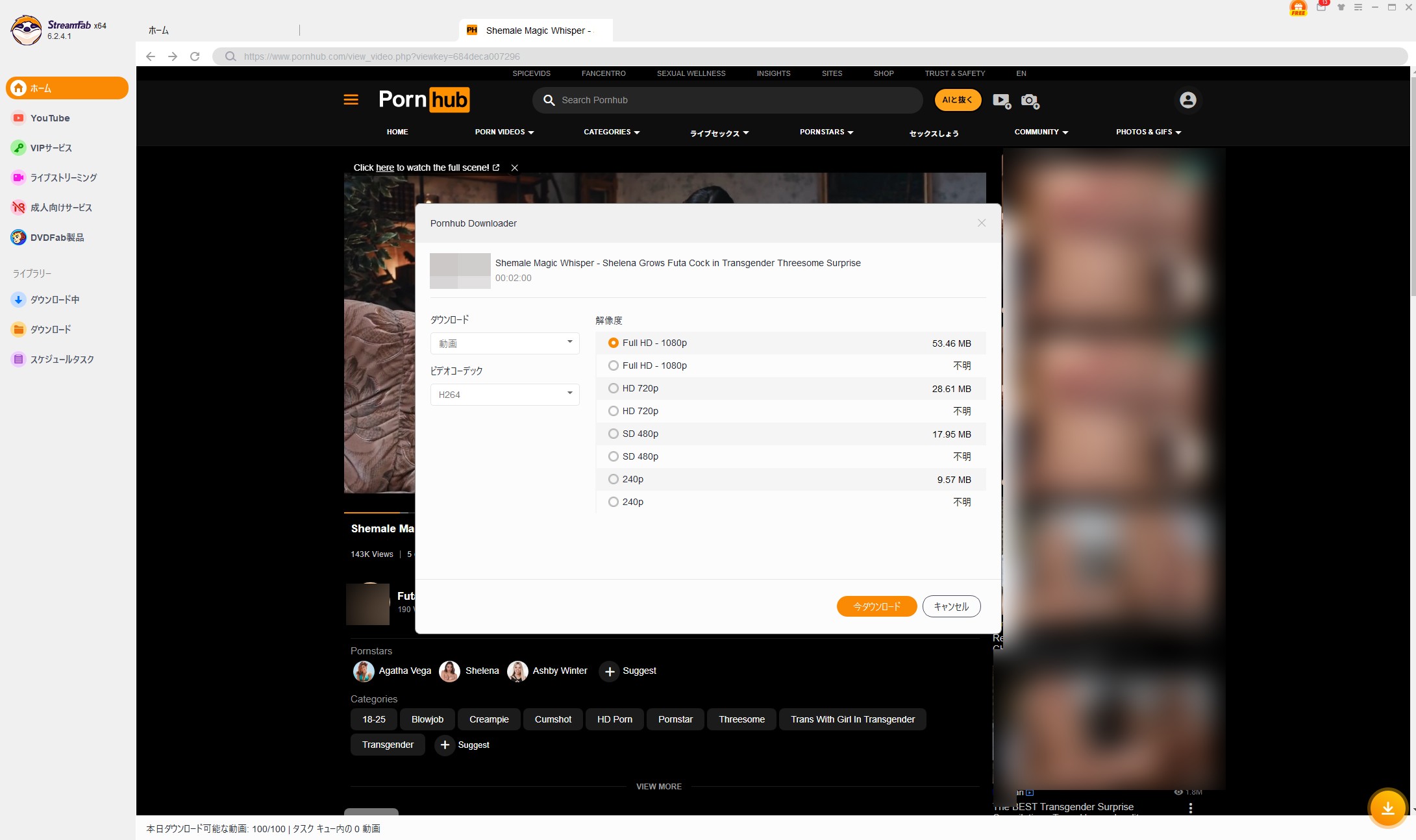StreamFabでアダルト動画をダウンロードする手順