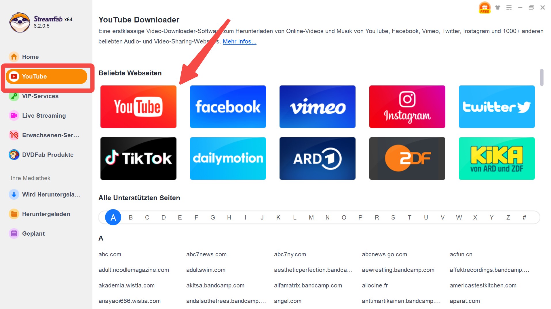 Download-Schritte mit StreamFab YouTube Video Downloader Pro