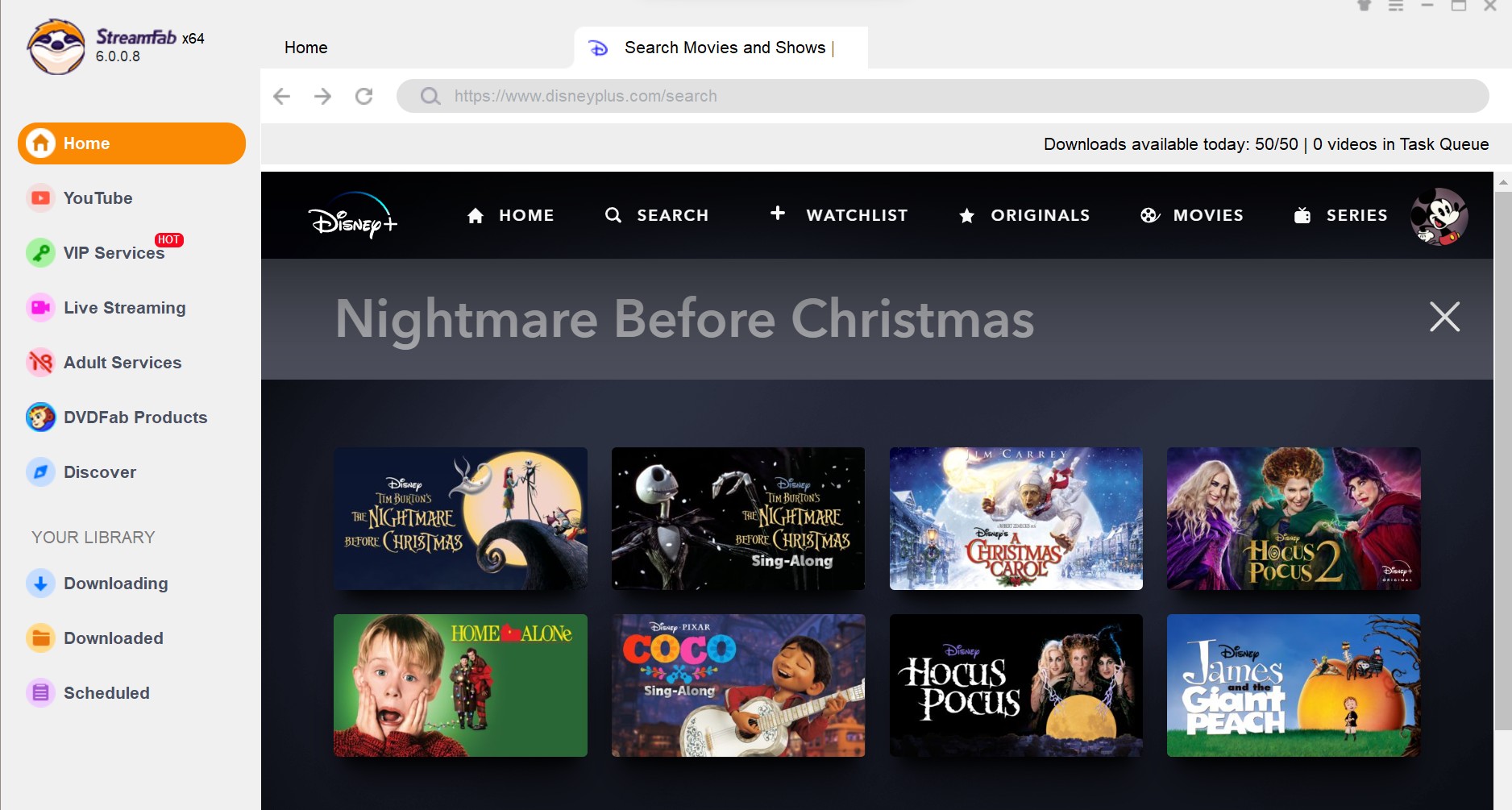 Téléchargez L'Étrange Noël de Monsieur Jack pour une visualisation hors ligne : Streamfab Disney Plus Downloader