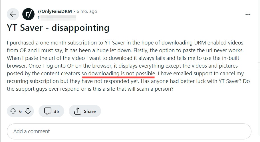 yt saver not downloading onlyfans
