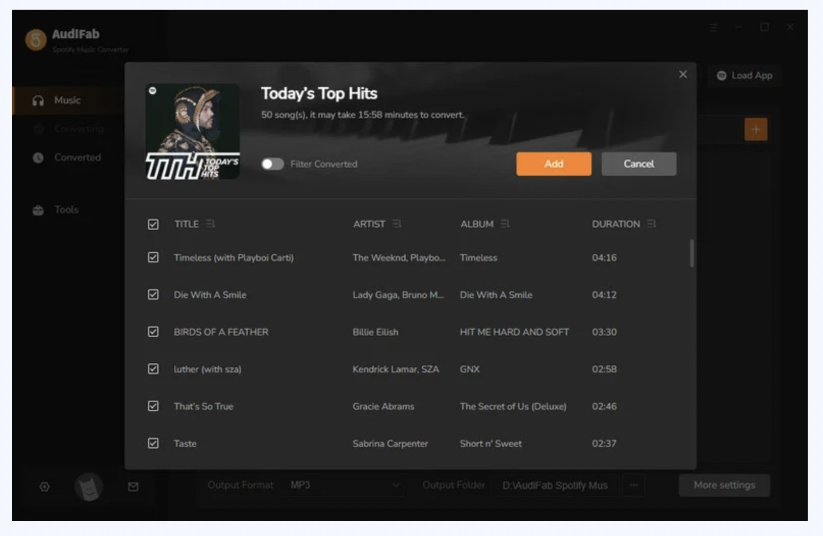 selected the Spotify App