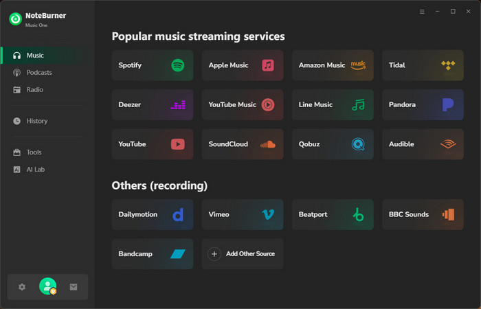 noteburner soundcloud interface