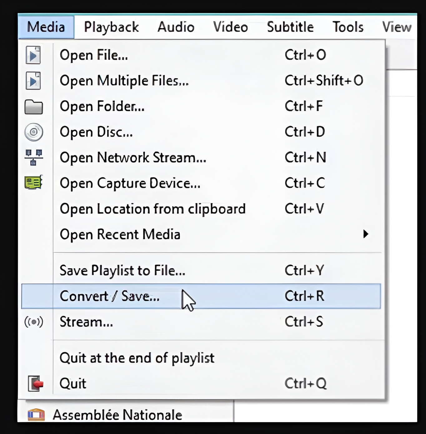 select “Convert / Save”.