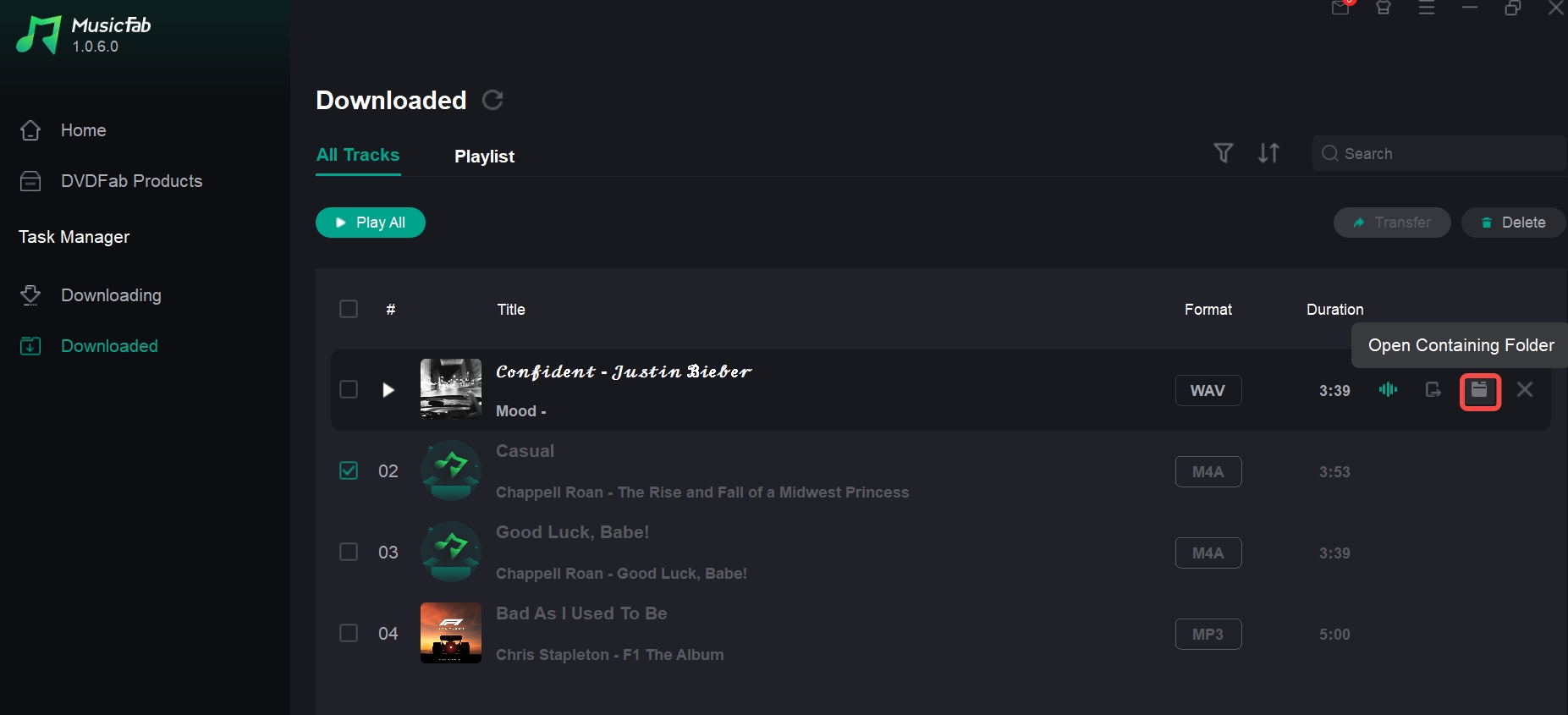 musicfab download song media info