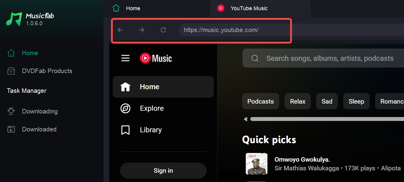 musicfab youtube builtin webbrowser