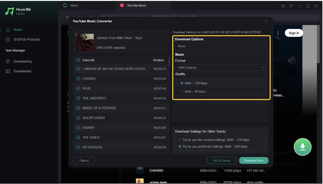 Select the “Download Option”