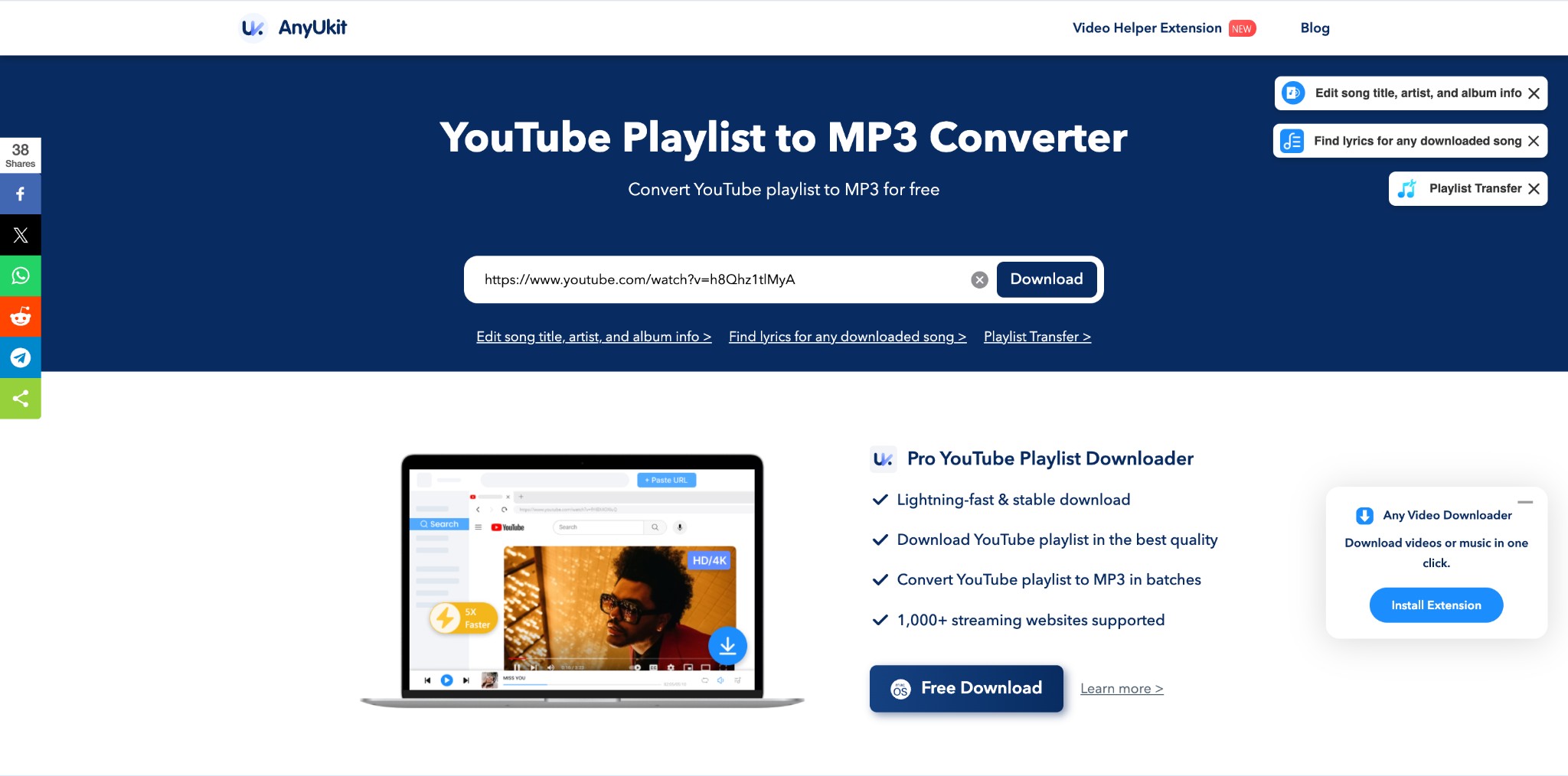 How to Download YouTube Playlists to MP3 Using AnyUkit
