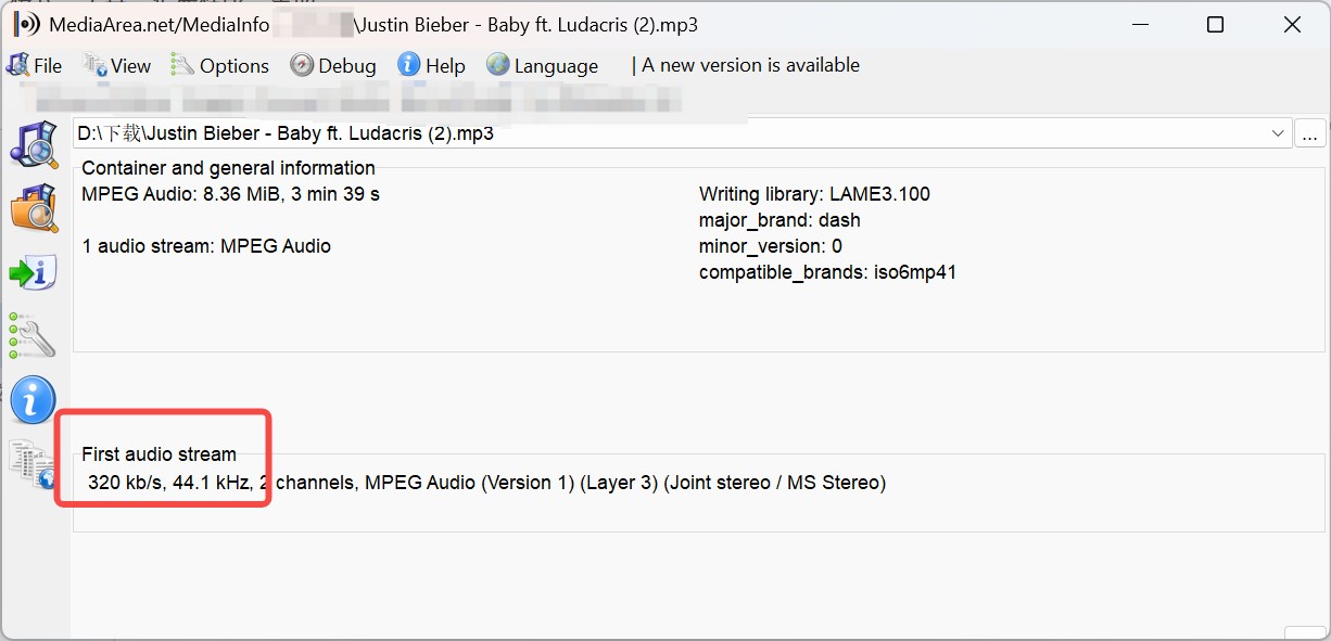  EzConv downloaded youtube files MediaInfo