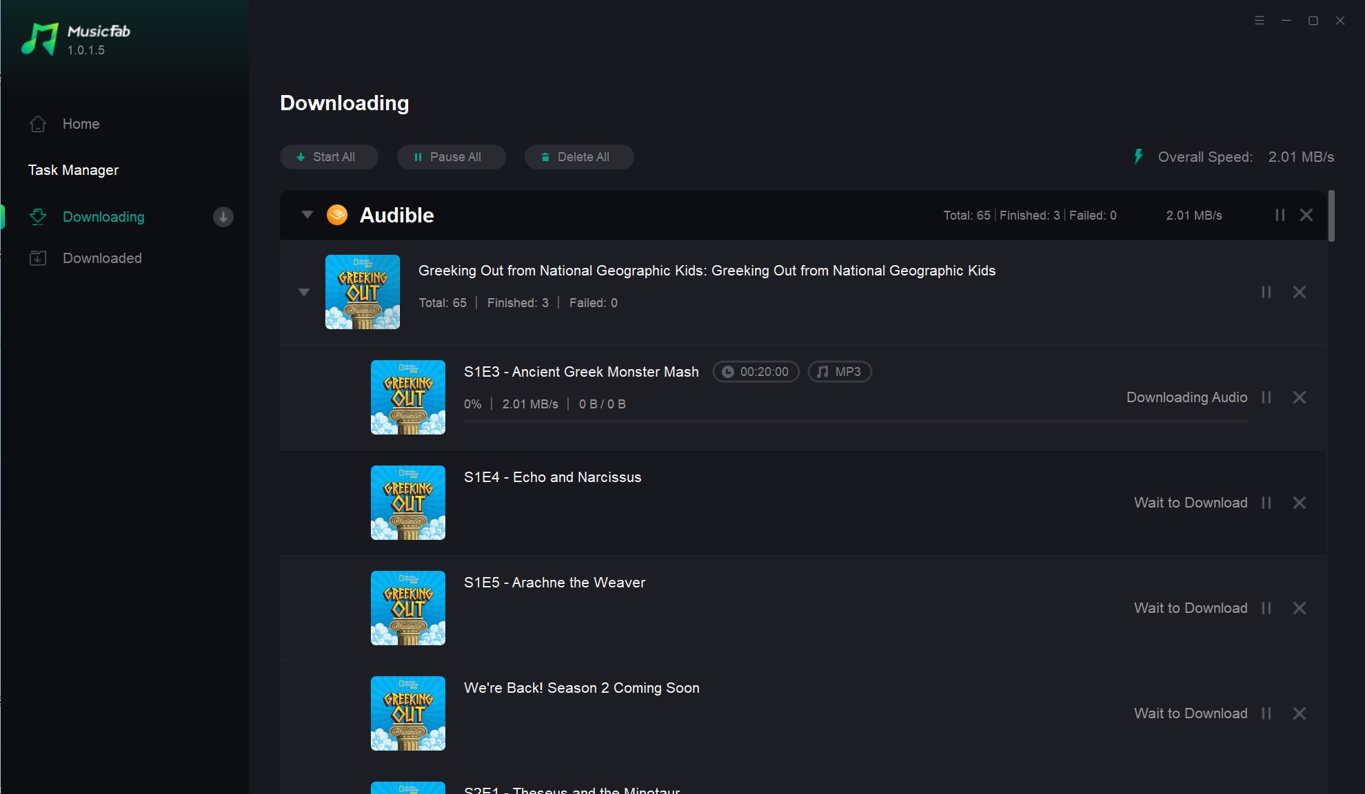 Check the downloading status 