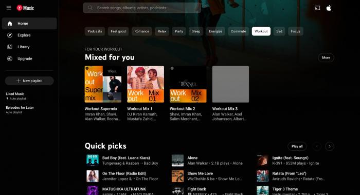 Using YouTube Music Web Player