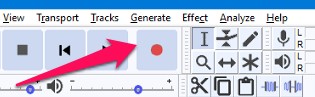 click on the Red Record