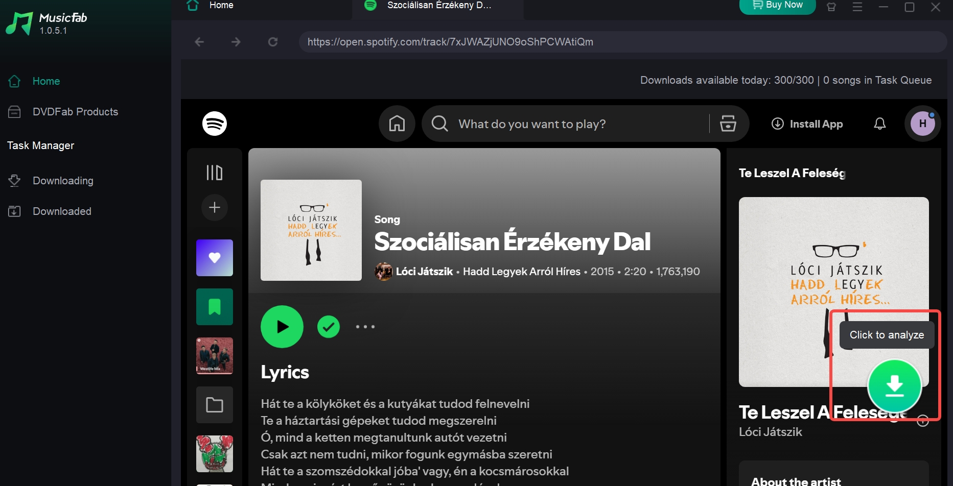 download songs from Spotify using musicfab