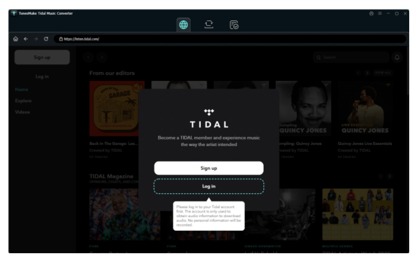Convert Tidal to MP3 With TunesMake