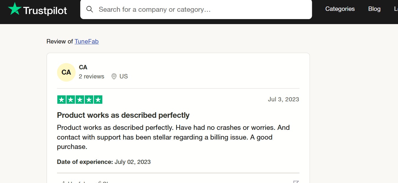 User reviews on TuneFab Spotify Converter