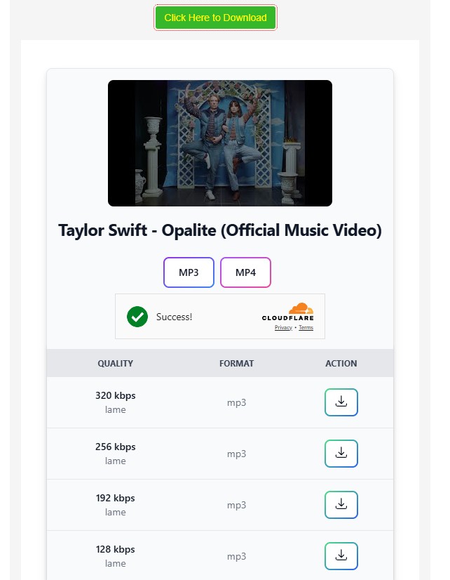 ExploreAI/Y2Mate fake youtube to wav  interface