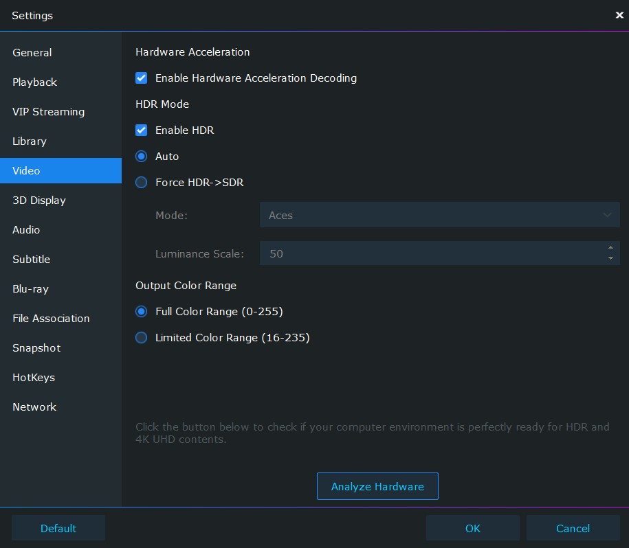 best blu ray player:Custom Video Settings