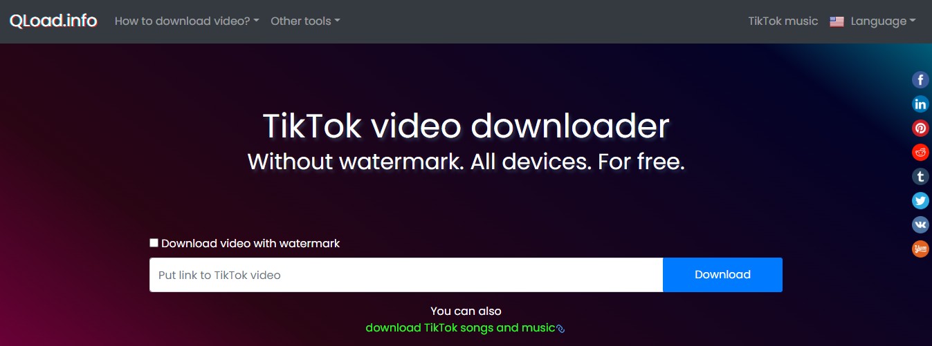 tiktok sound downloader:7) Qload.info