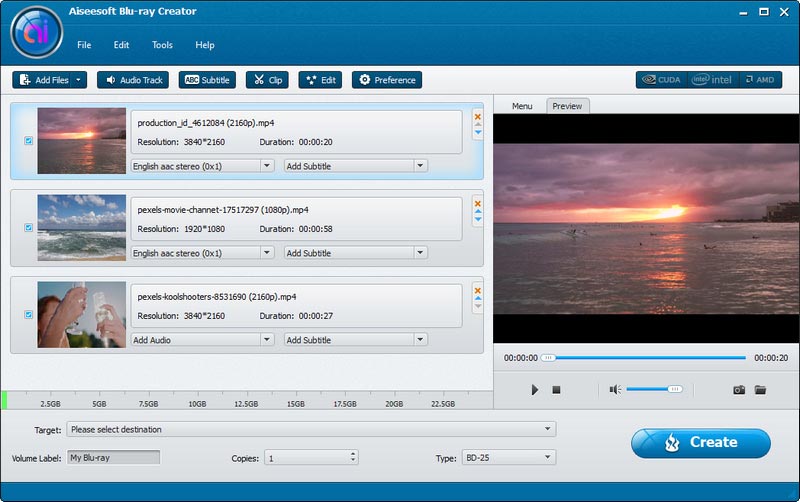 Blu-ray authoring software: Aiseesoft Blu-ray Creator