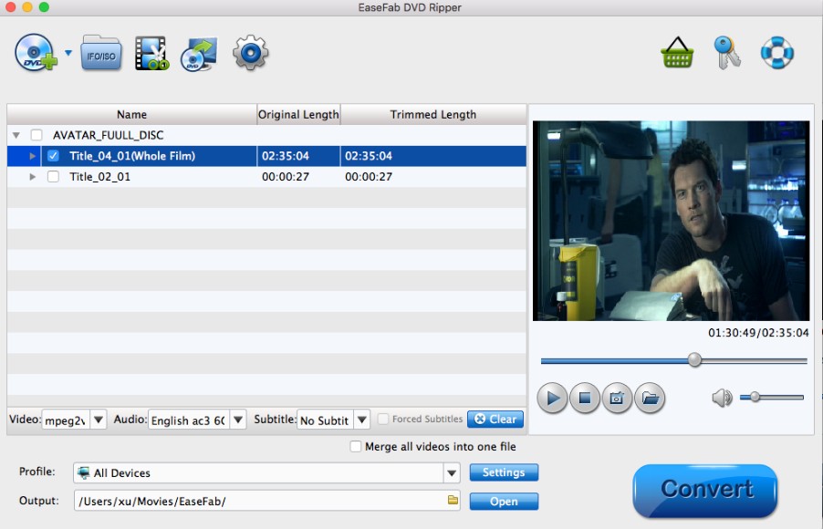 Comment convertir un DVD en MP4 sur Mac avec EaseFab DVD Ripper for Mac.