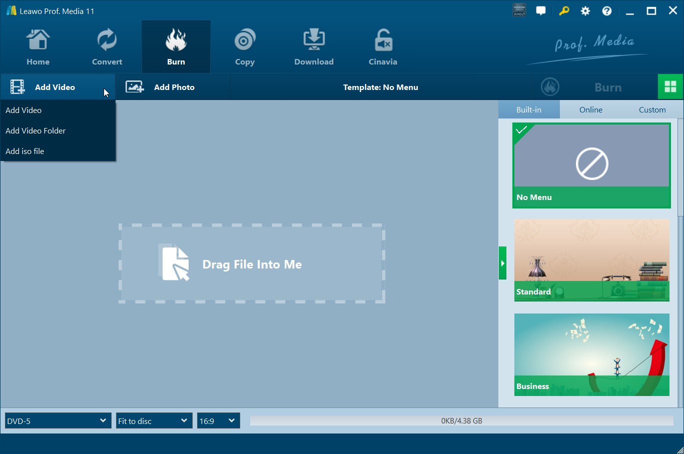 comment convertir mp4 en DVD avec Leawo