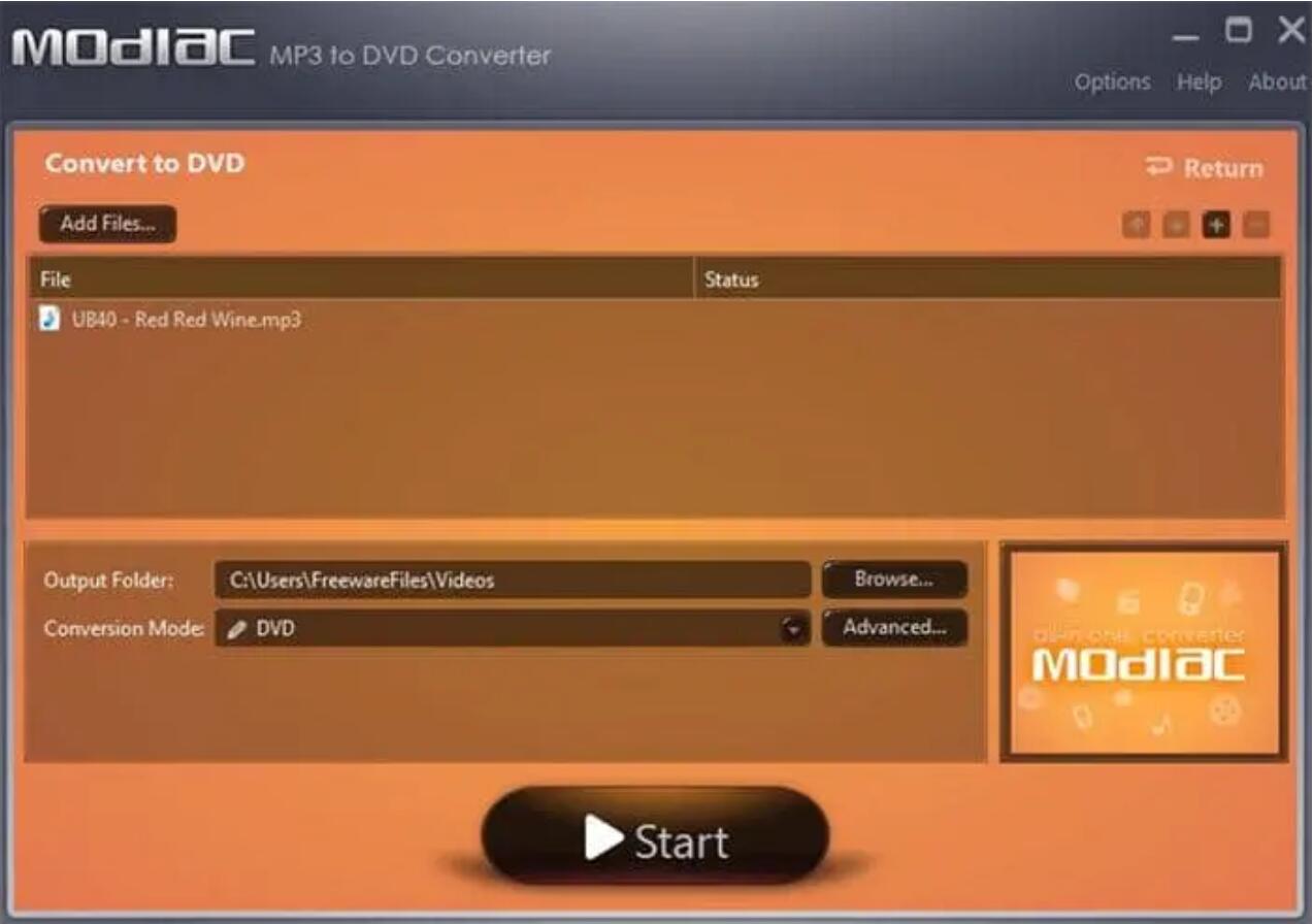 MP3 auf DVD brennen für Autoradio:  Modiac MP3 to DVD Converter