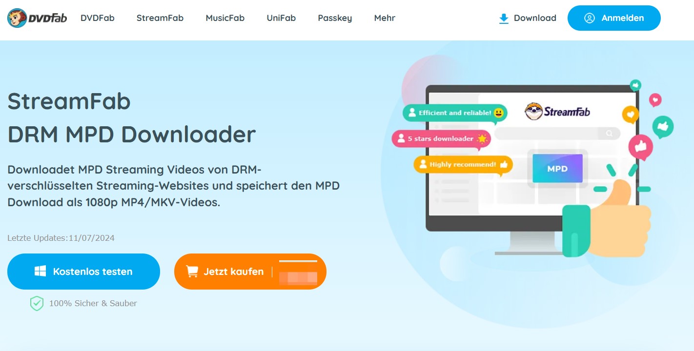 Tool zum DRM Entfernen: Mit StreamFab DRM MPD Downloader