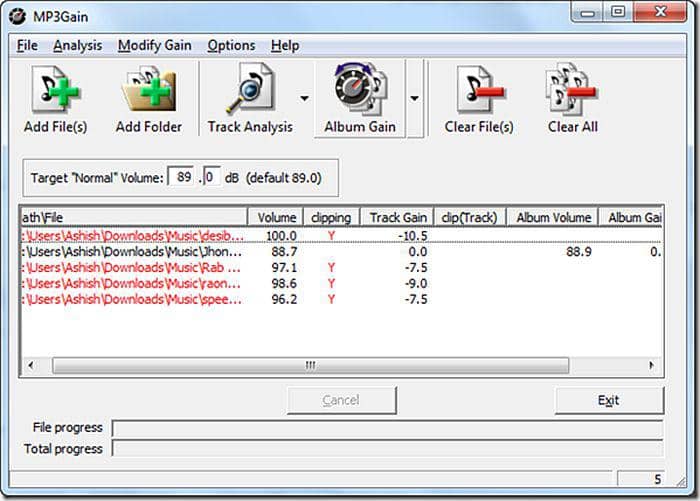 audio normalisieren:MP3Gain (Windows)