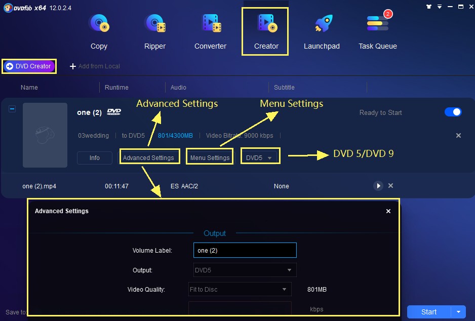 vhs auf dvd überspielen:DVDFab DVD Creator