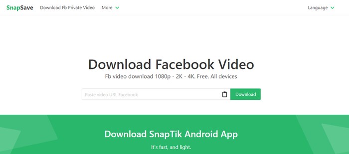 download fb video:2) Download Facebook videos: With SnapSave