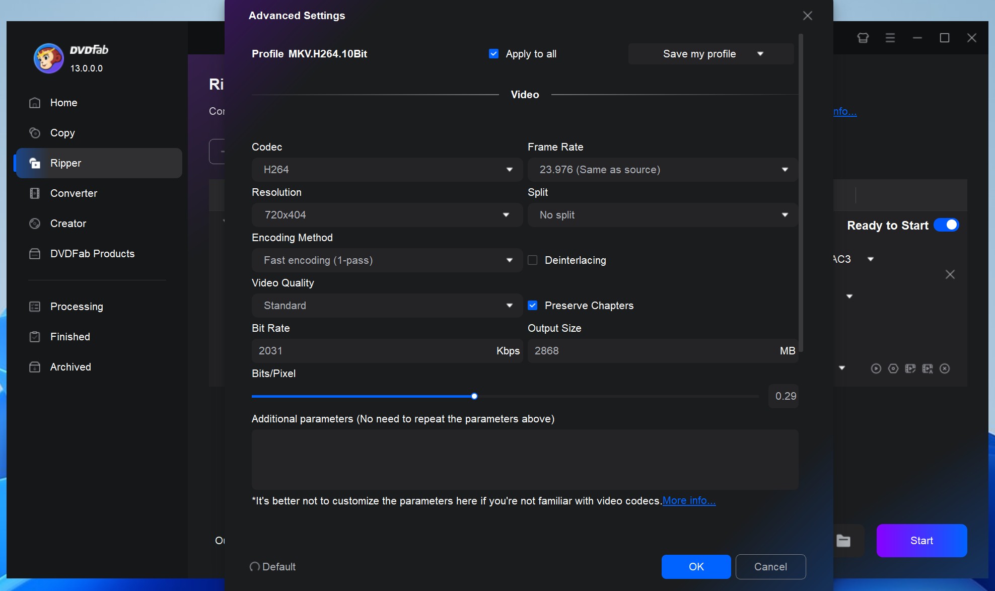 The steps to rip DVD to MKV via DVDFab