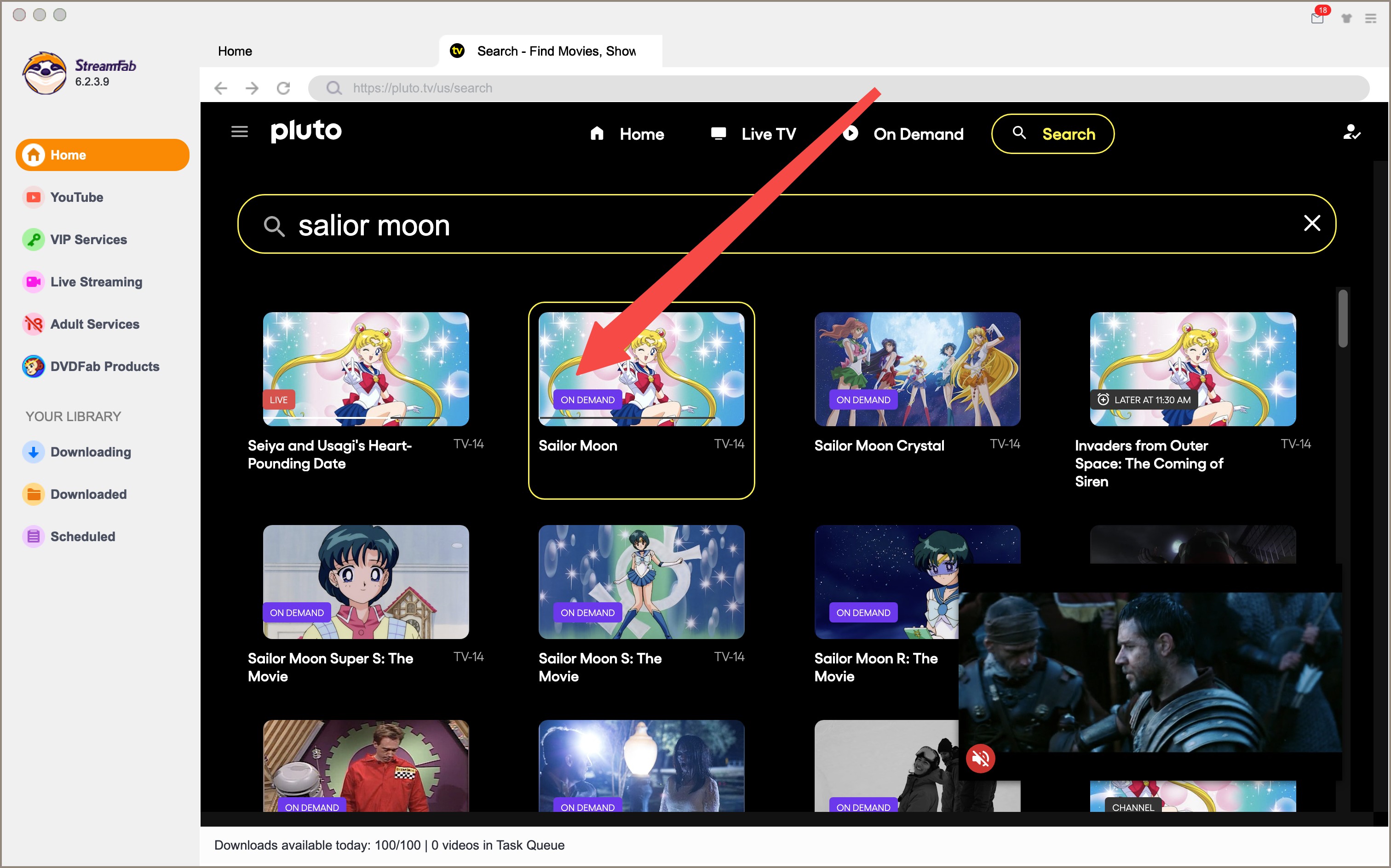 download pluto tv:StreamFab Pluto TV Downloader: step 4