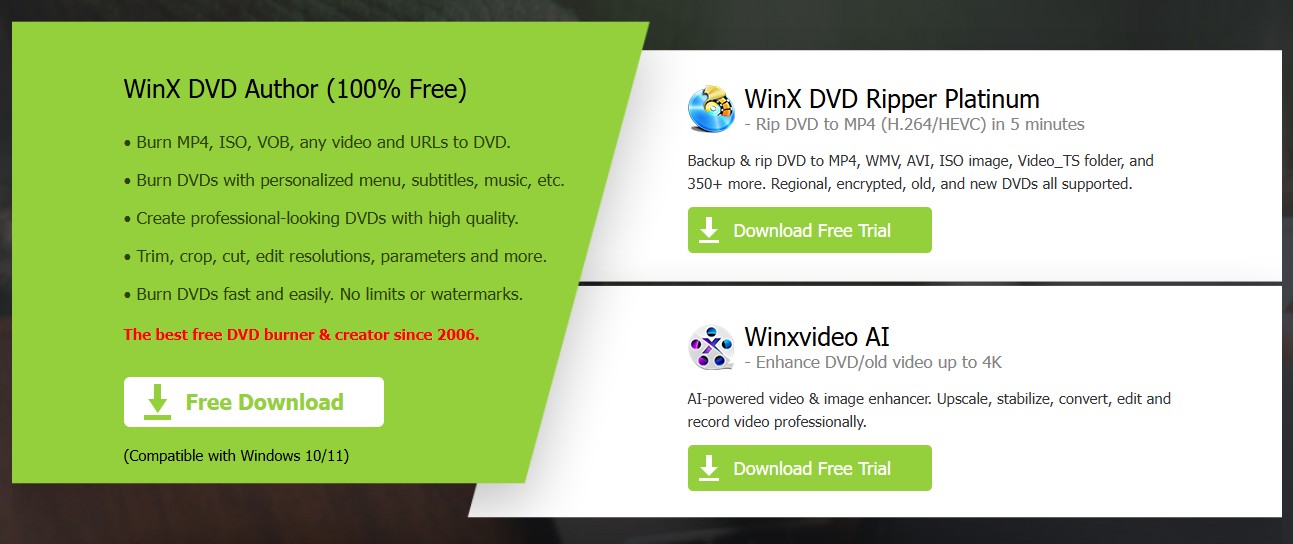 Is WinX DVD Author a Free Software?