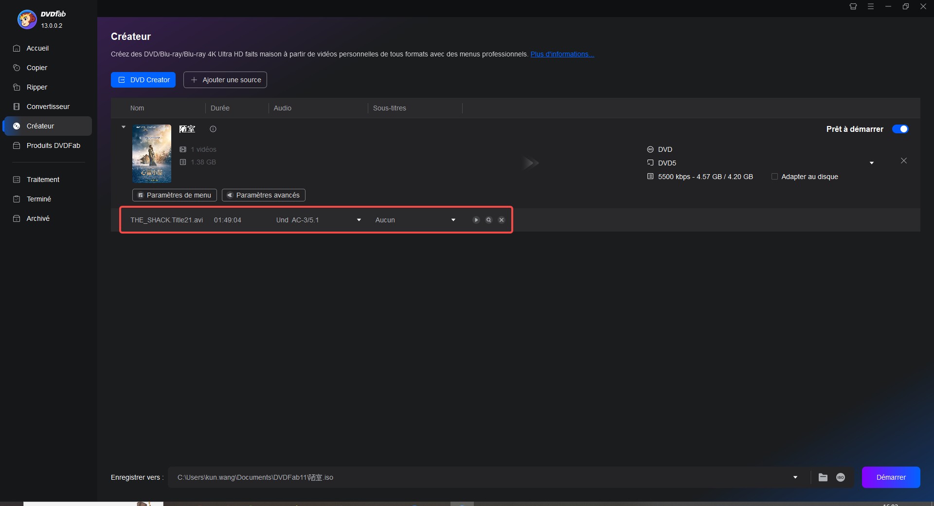 DVDFab DVD Creator Étape 4.
